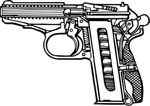 Иконка Пистолета Белом Фоне — стоковый вектор
