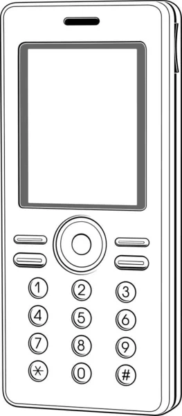 Beyaz Arka Plan Üzerinde Düğmeleri Ile Cep Telefonu — Stok Vektör