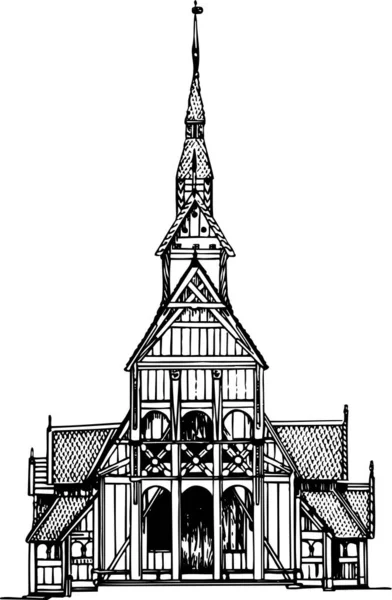 Church Building Vector Illustration — Stock Vector