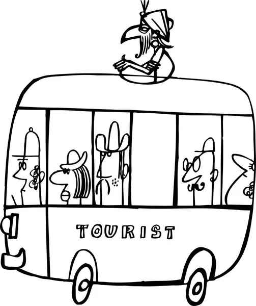 Personnes Voyageant Bus — Image vectorielle