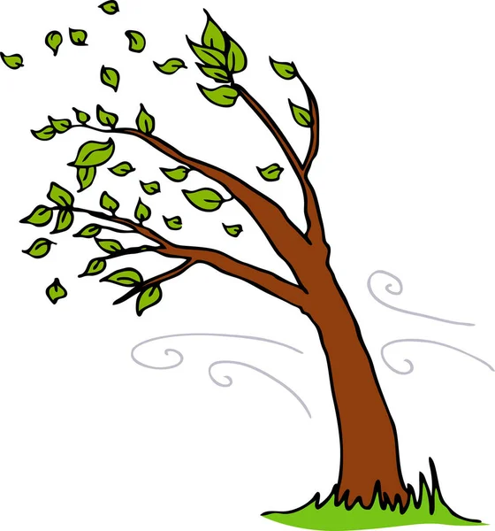 Tree Icon Vector Illustration Cartoon Drawing — Stock Vector