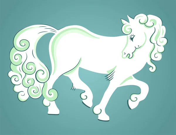 Векторна Ілюстрація Білого Коня — стоковий вектор