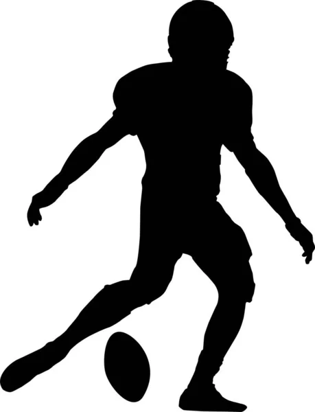 Fotboll Silhuett Fotbollsspelare Vit Bakgrund — Stock vektor