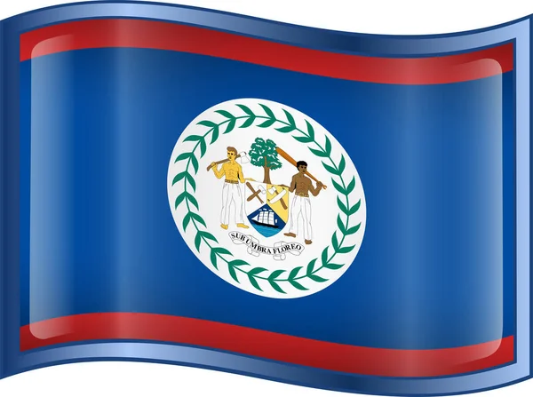 Belize Bayrağı Ulusal Ülke Bayrağı Beyaza Izole Edildi — Stok Vektör