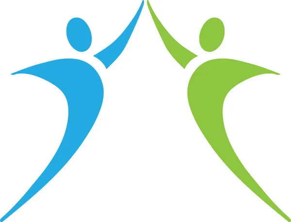 Peuple Logo Vectoriel Illustration Modèle Conception — Image vectorielle