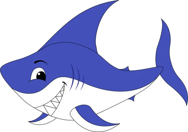 Shark Illustration White Background — Stock Vector