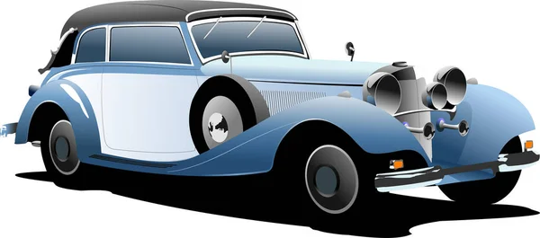 Illustration Blue Retro Car — Stock Vector