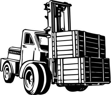 kamyon siluet vektör çizimi 