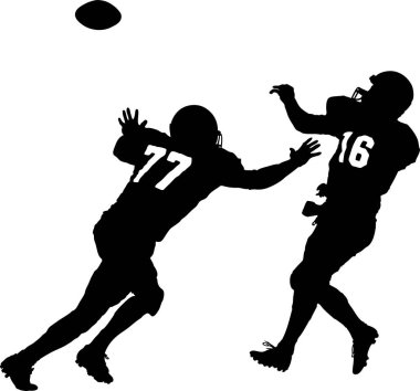 Futbolcuların vektör silueti. beyaz arkaplan.