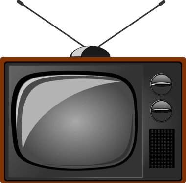 TV simgesi, basit siyah monokrom tasarımı