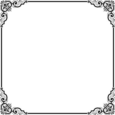 Dekoratif vintage çerçeve. Tasarımınız için vektör illüstrasyonu. 