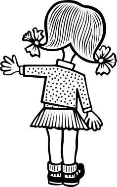 Küçük tatlı kızın vektör çizimi
