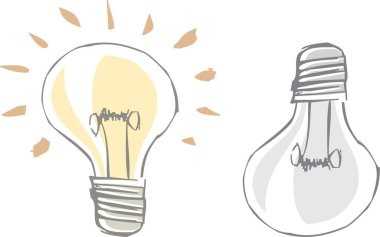 Ampuller. el çizimi karalama vektörü.