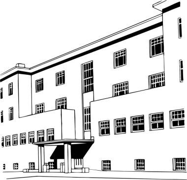 Modern bina. 3 Boyutlu Hazırlama.