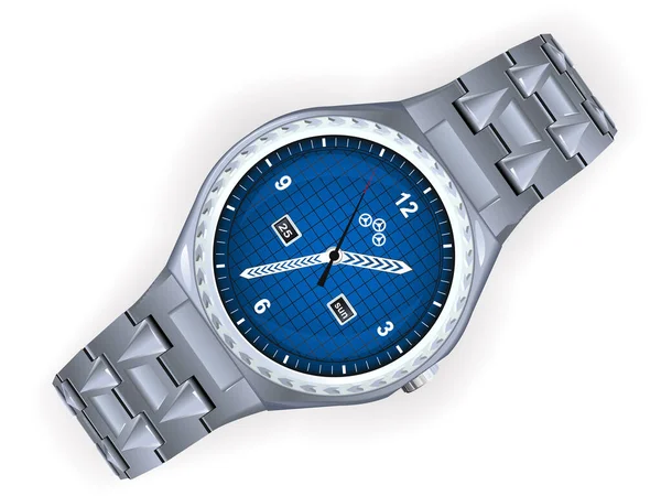 Moderne Armbanduhr Auf Weißem Hintergrund — Stockvektor