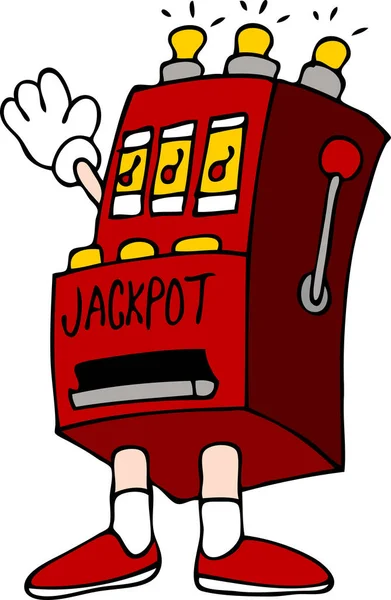 Kreslená Ilustrace Hracího Automatu — Stockový vektor