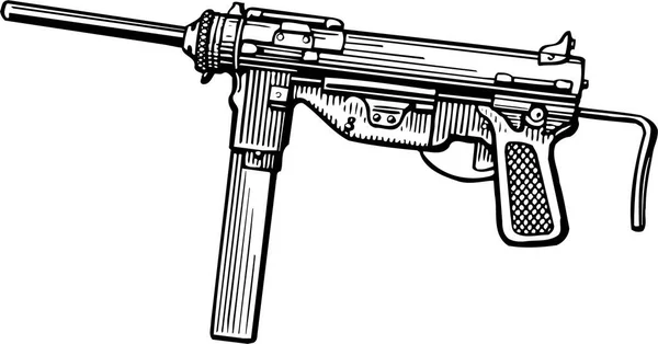 Black White Gun Vector Illustration — Stock Vector