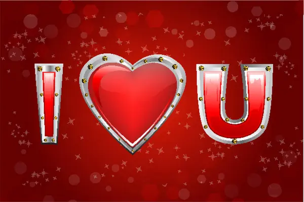 Cartão Dia Dos Namorados Com Coração Vermelho — Vetor de Stock