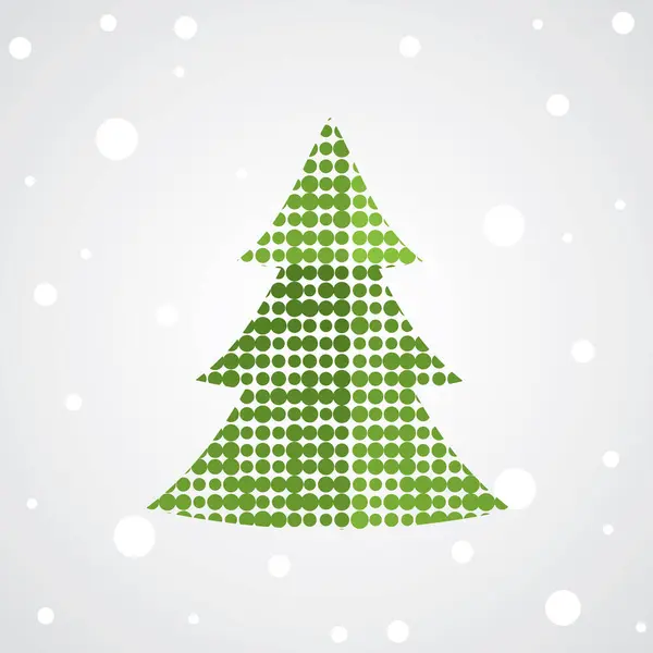用圆点做成的圣诞树 — 图库矢量图片