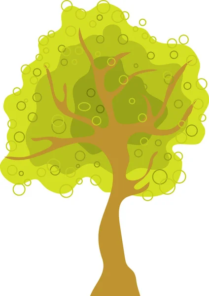 Tree Green Leaves Illustration — Stock Vector