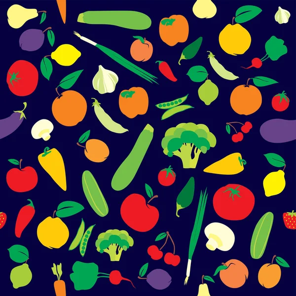 Nahtloser Hintergrund Mit Gemüse Vektorillustration — Stockvektor