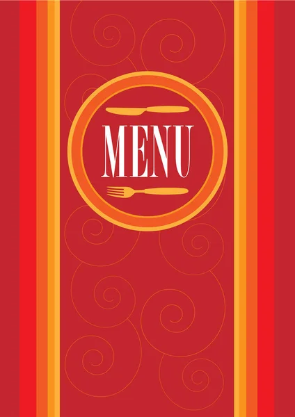 Menu Card Design Menu Sign Cutlery Icon Retro Background — Stock Vector