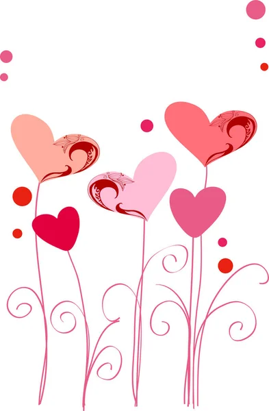 Ημέρα Του Αγίου Βαλεντίνου Φόντο Ροζ Και Κόκκινες Καρδιές — Διανυσματικό Αρχείο