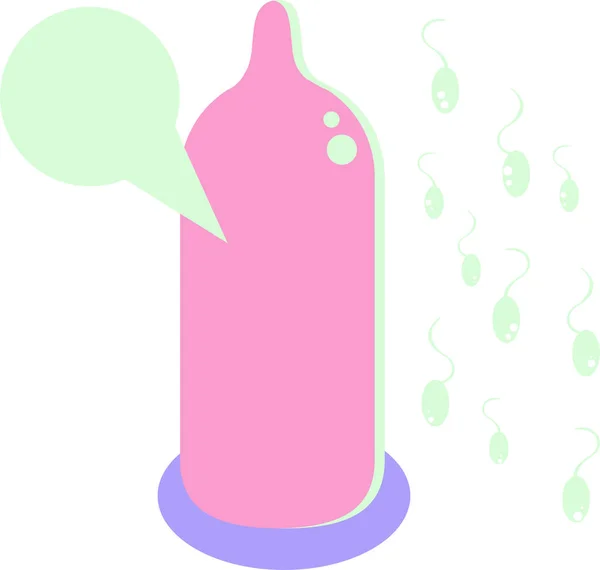 Condom Speech Bubble Icon Dark Background — Stock Vector