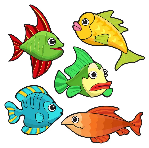 Fish Collection Vector Illustration — Stock Vector