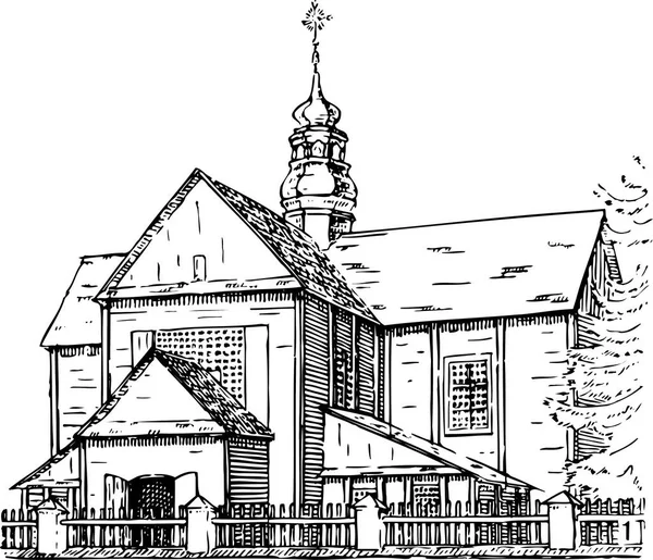クリスチャン教会 古いイメージ — ストックベクタ