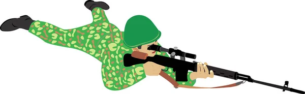 Soldaat Camouflage Met Pistool — Stockvector