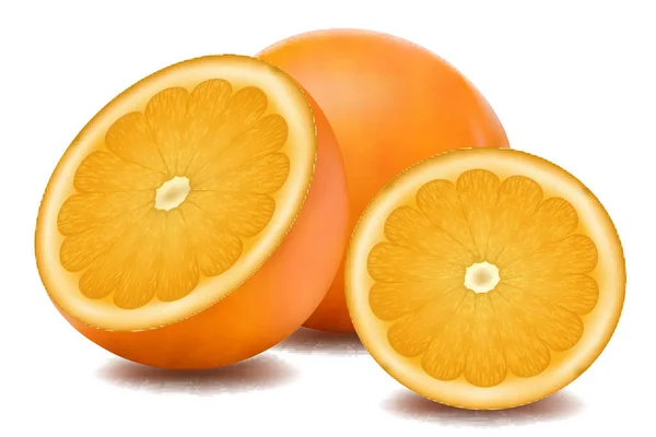Orange Frukt Vit Bakgrund — Stock vektor