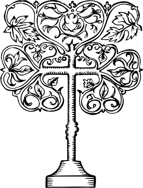 Arbre Forme Croix Sur Fond Blanc — Image vectorielle