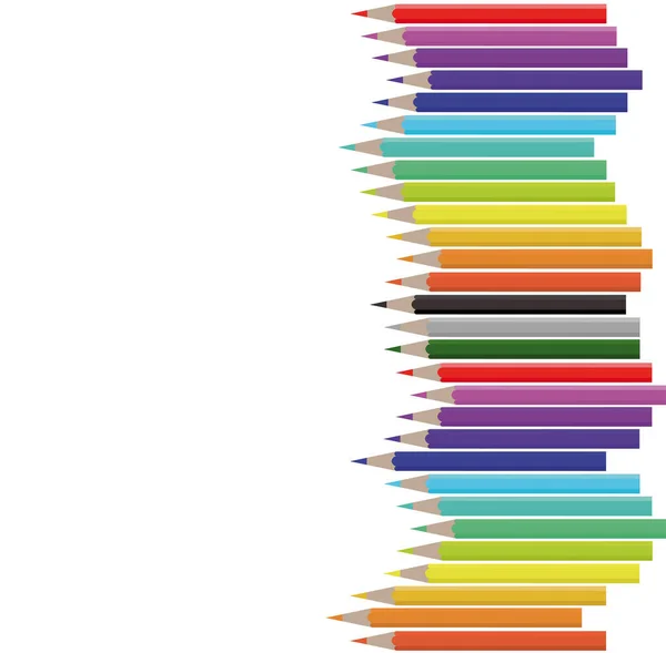 Fond Coloré Avec Crayons — Image vectorielle