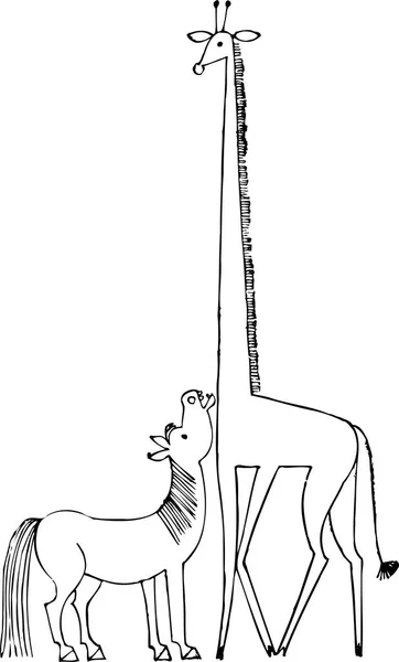 Giraffe Horse Vector Illustration — Stock Vector