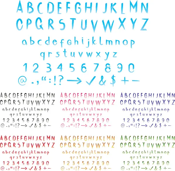 Kleurrijke Lettertype Template Vector Illustratie — Stockvector