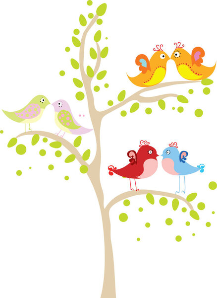 vector illustration of a cute birds