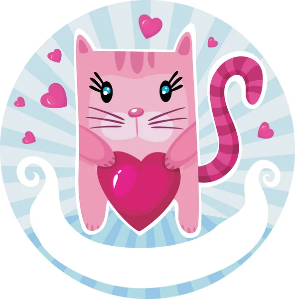可爱的猫卡通设计图标 — 图库矢量图片