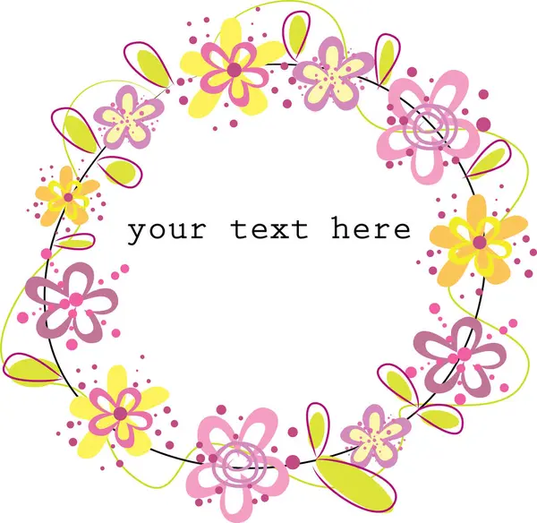 Vektorillustration Einer Blume Mit Platz Für Text — Stockvektor