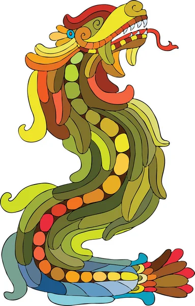 Dragón Chino Con Adornos Colores — Archivo Imágenes Vectoriales