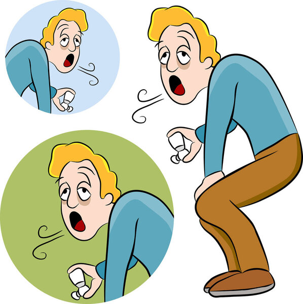 set of vector illustrations of man with headache.