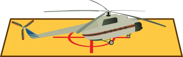 Velký Osobní Vrtulník Stojící Střeše — Stockový vektor