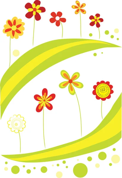 Векторный Цветочный Фон Цветы Бабочки Листья — стоковый вектор