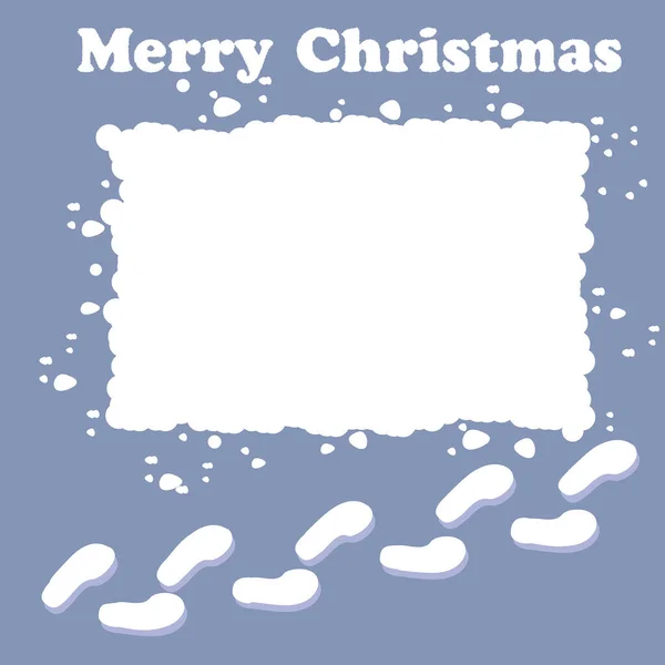有雪花 白色背景的快乐圣诞贺卡 — 图库矢量图片