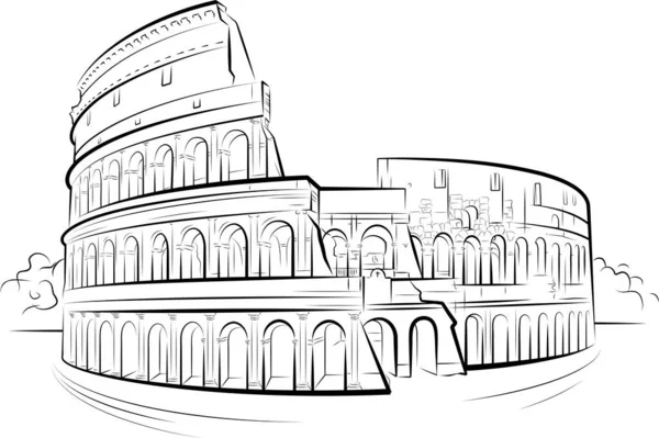 Koloseum Rzym Włochy Słynny Zabytek — Wektor stockowy