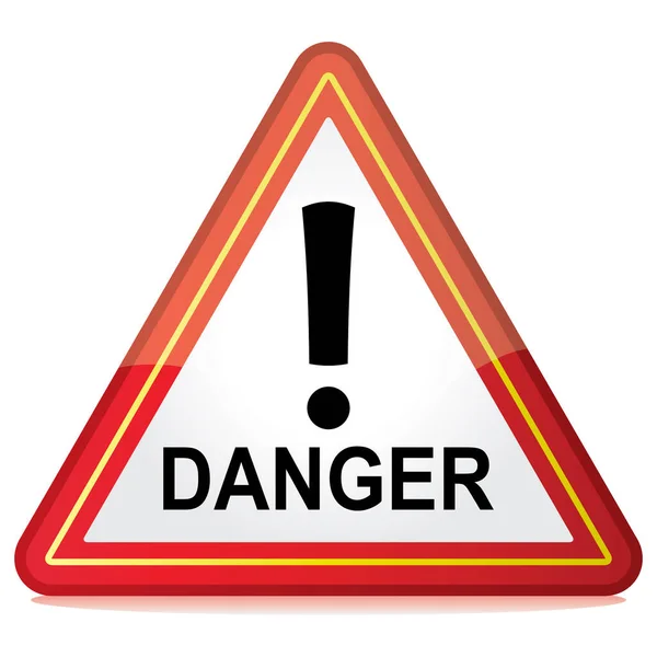 Danger Warning Red Triangle — Stock Vector