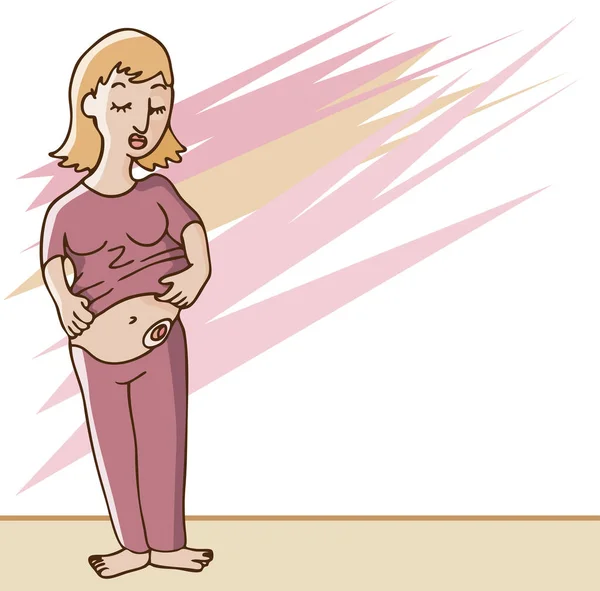 Ilustración Una Mujer Embarazada Dibujos Animados — Vector de stock