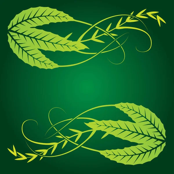 Vektor Set Von Dekorativen Grünen Blättern — Stockvektor