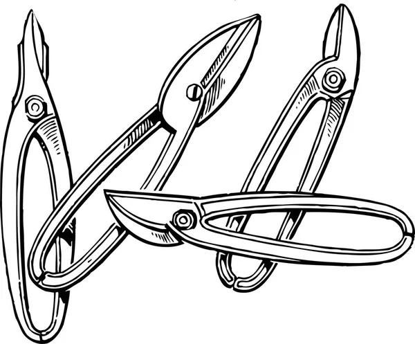 Vector Set Different Scissors — Stock Vector
