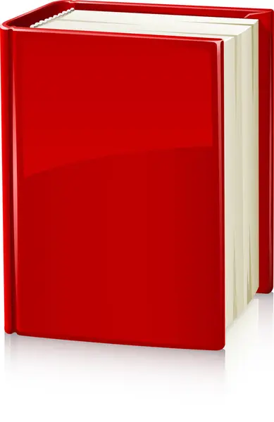 Rood Boek Geïsoleerd Wit — Stockvector